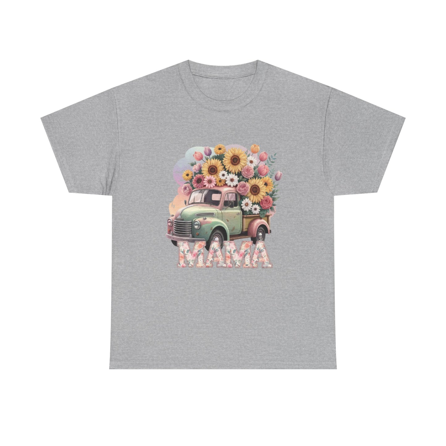 T-Shirt | Vintage Floral Mom Tee | Mama Vintage Truck Floral Tee | Mama Flower Truck Graphic Tee