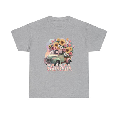 T-Shirt | Vintage Floral Mom Tee | Mama Vintage Truck Floral Tee | Mama Flower Truck Graphic Tee