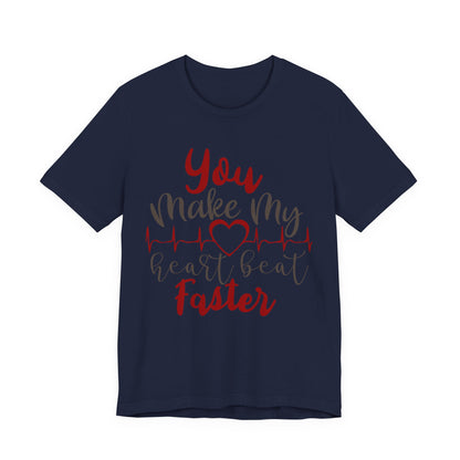 Romantic Heartbeat Graphic T-Shirt | Trendy Romantic Tee | Summer Cute Graphic Tee | Valentine’s Day Gift | Love Quote Shirt