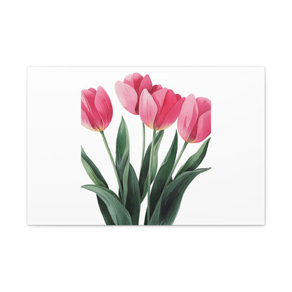 Pink Tulip Bouquet Wall Art Print | Elegant Floral Botanical Decor