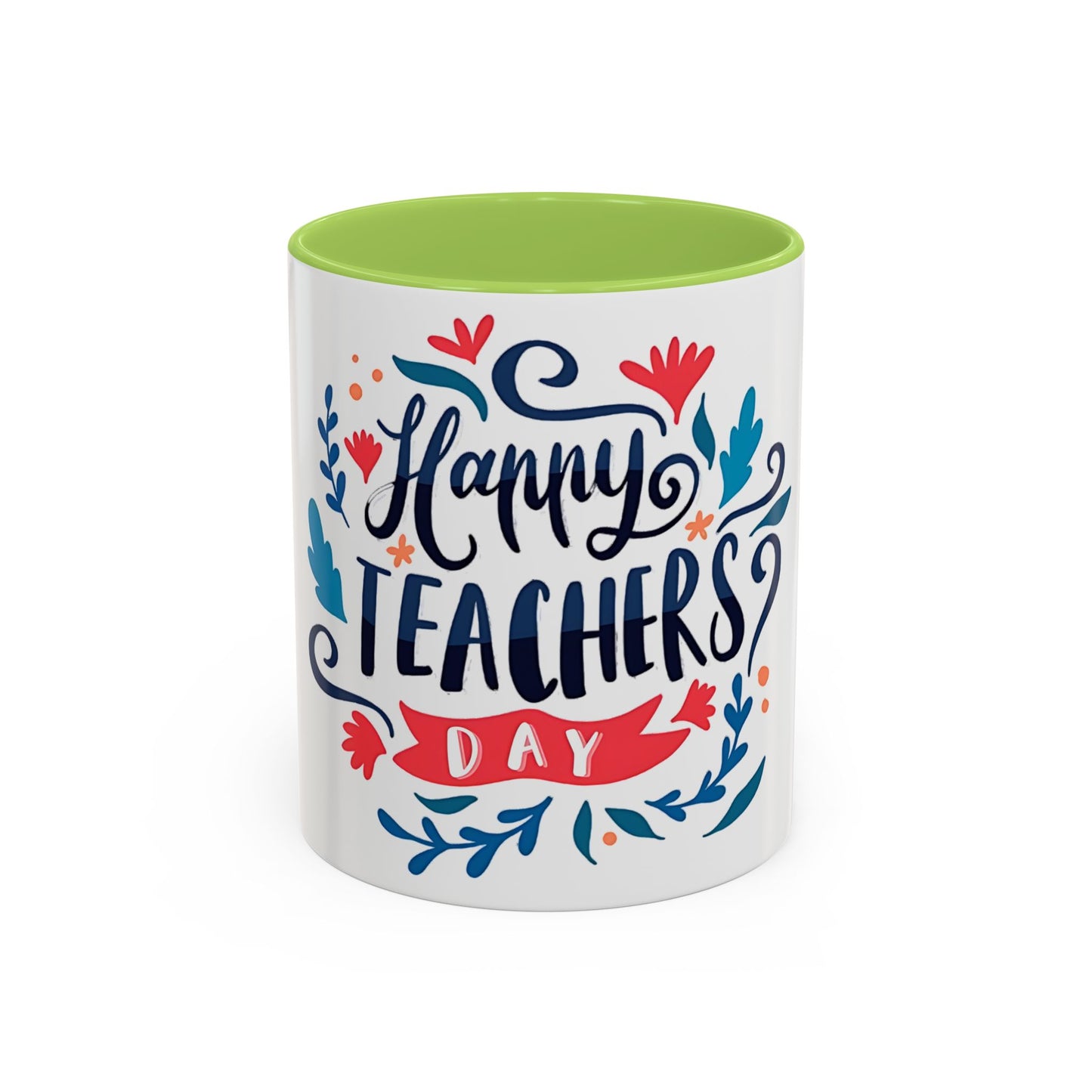 Happy Teachers Day Mug | Teacher Appreciation Coffee Cup | Gift for Teachers | Cute Floral Ceramic Mug | Happy Teachers Day Coffee Mug | Floral Teacher Appreciation Gift 11oz | 15oz