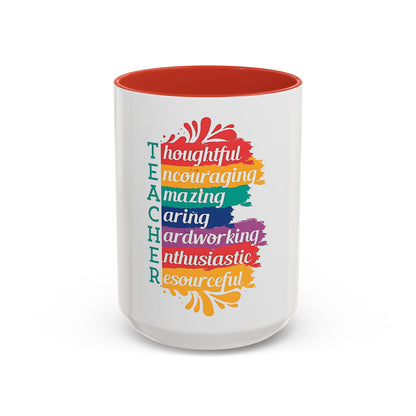 Teacher Appreciation Mug | Inspirational Teacher Gift Coffee Cup |  Classroom Desk Mug for Educators | Teacher Appreciation Coffee Mug | Colorful Acrostic |  Thoughtful | Encouraging | Amazing| 11oz...