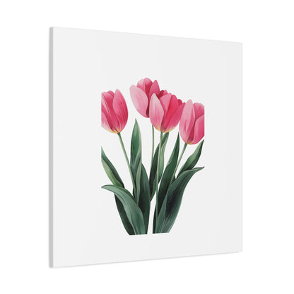 Pink Tulip Bouquet Wall Art Print | Elegant Floral Botanical Decor