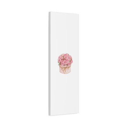 Pink Rose Bouquet Box Wall Art Print | Elegant Floral Gift Decor | Matte Canvas