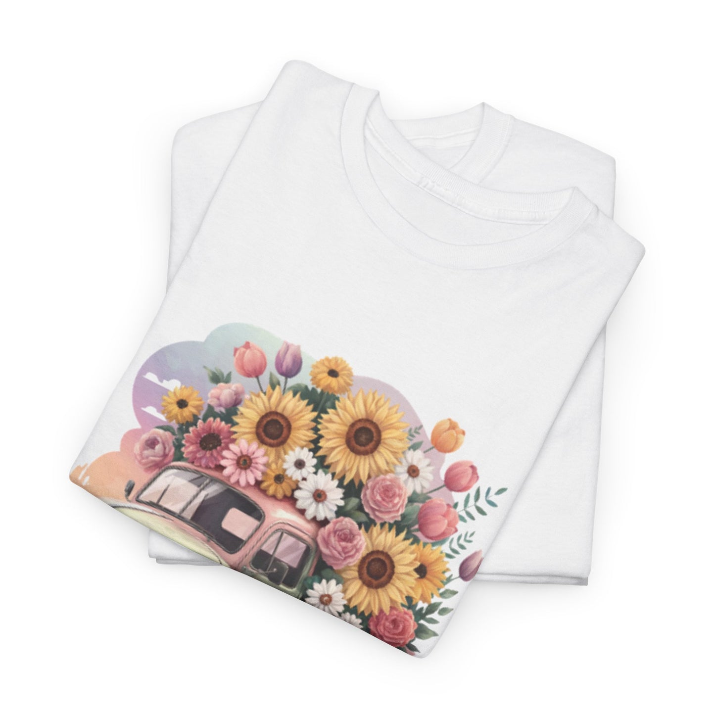 T-Shirt | Vintage Floral Mom Tee | Mama Vintage Truck Floral Tee | Mama Flower Truck Graphic Tee