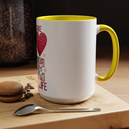 You Are the Love of My Life” Mug | Romantic Floral Coffee Cup | Cute Gift for Her, Wife, Girlfriend | Accent Coffee Mug | 11oz | 15oz)