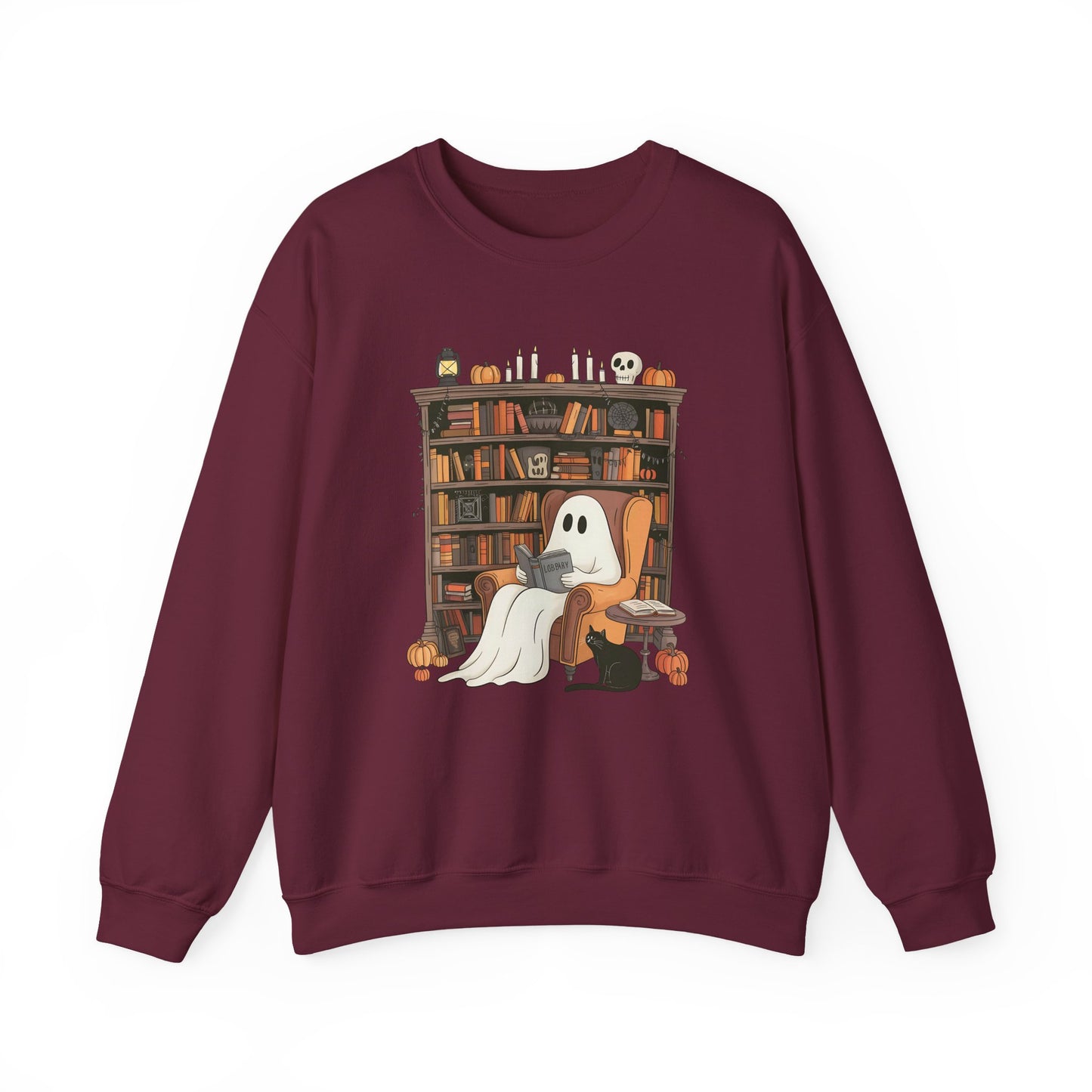 Ghost Reading Sweatshirt | Halloween Book Lover Crewneck | Spooky Reader Sweatshirt | Cozy Ghost Library Sweater | Bookworm Halloween Sweatshirt | Fall Reading Gift | Ghost Reading Club Sweatshirt |...