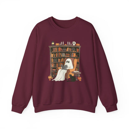 Ghost Reading Sweatshirt | Halloween Book Lover Crewneck | Spooky Reader Sweatshirt | Cozy Ghost Library Sweater | Bookworm Halloween Sweatshirt | Fall Reading Gift | Ghost Reading Club Sweatshirt |...
