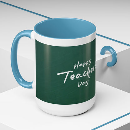 Best Teacher Ever Mug | Cute Appreciation Gift for Teachers | Thank You Gift Idea | Accent Coffee Mug | 11oz | 15oz