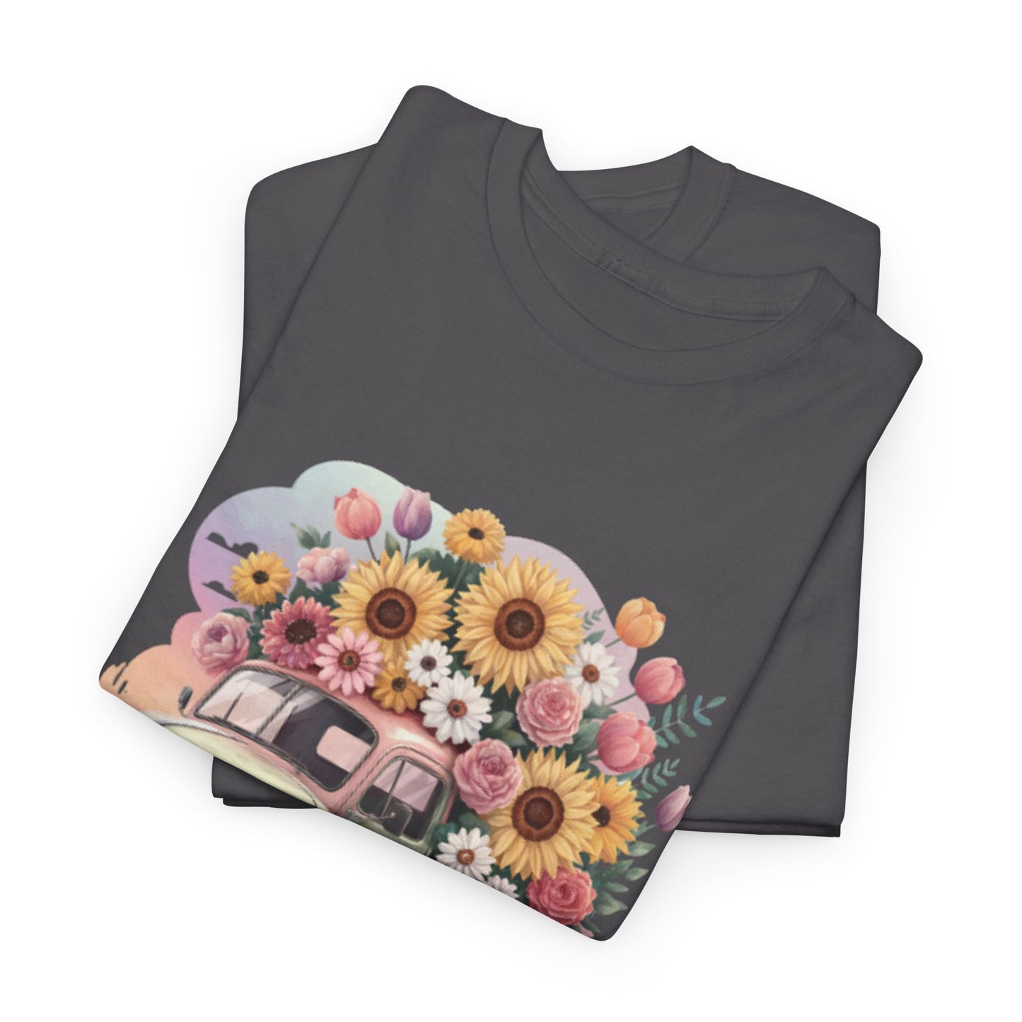 T-Shirt | Vintage Floral Mom Tee | Mama Vintage Truck Floral Tee | Mama Flower Truck Graphic Tee