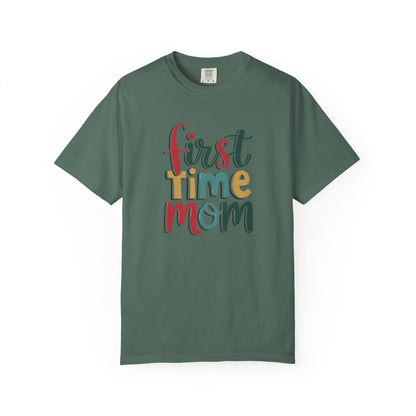 First Time Mama Tee | Trendy Motherhood Shirt for New Moms | Gift for Her | New Mom T-Shirt |‘First Time Mom’ Cute Graphic Tee | Perfect Baby Shower Gift
