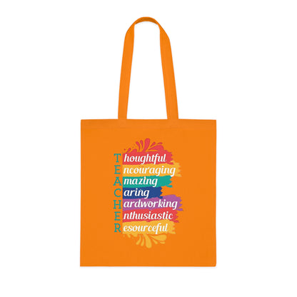 Teacher Appreciation Cotton Tote | Bag for Work | School | Everyday Use | Reusable Teacher Tote Bag |Trendy | Functional | Eco-Friendly | Carry Bag