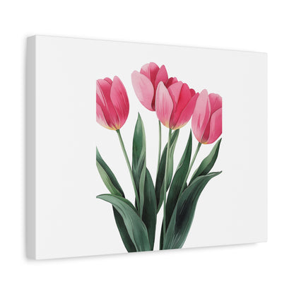 Pink Tulip Bouquet Wall Art Print | Elegant Floral Botanical Decor
