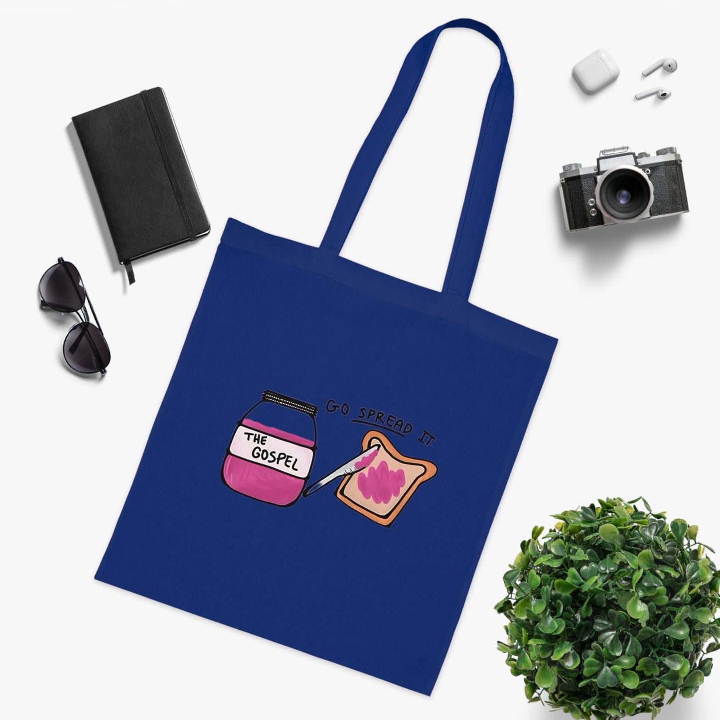 Tote Bag | Go Spread It | Go Spread The Gospel Tote Bag | Christian Canvas Tote Bag for Church | Bible Study | Everyday Use