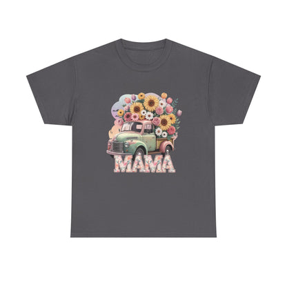 T-Shirt | Vintage Floral Mom Tee | Mama Vintage Truck Floral Tee | Mama Flower Truck Graphic Tee