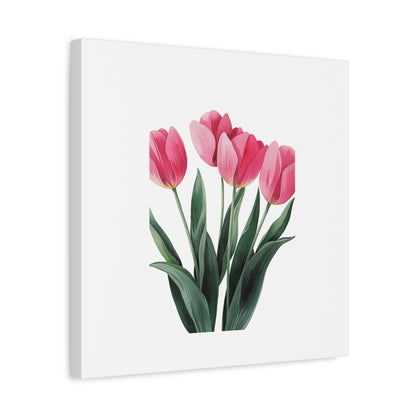 Pink Tulip Bouquet Wall Art Print | Elegant Floral Botanical Decor