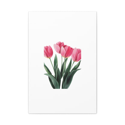Pink Tulip Bouquet Wall Art Print | Elegant Floral Botanical Decor