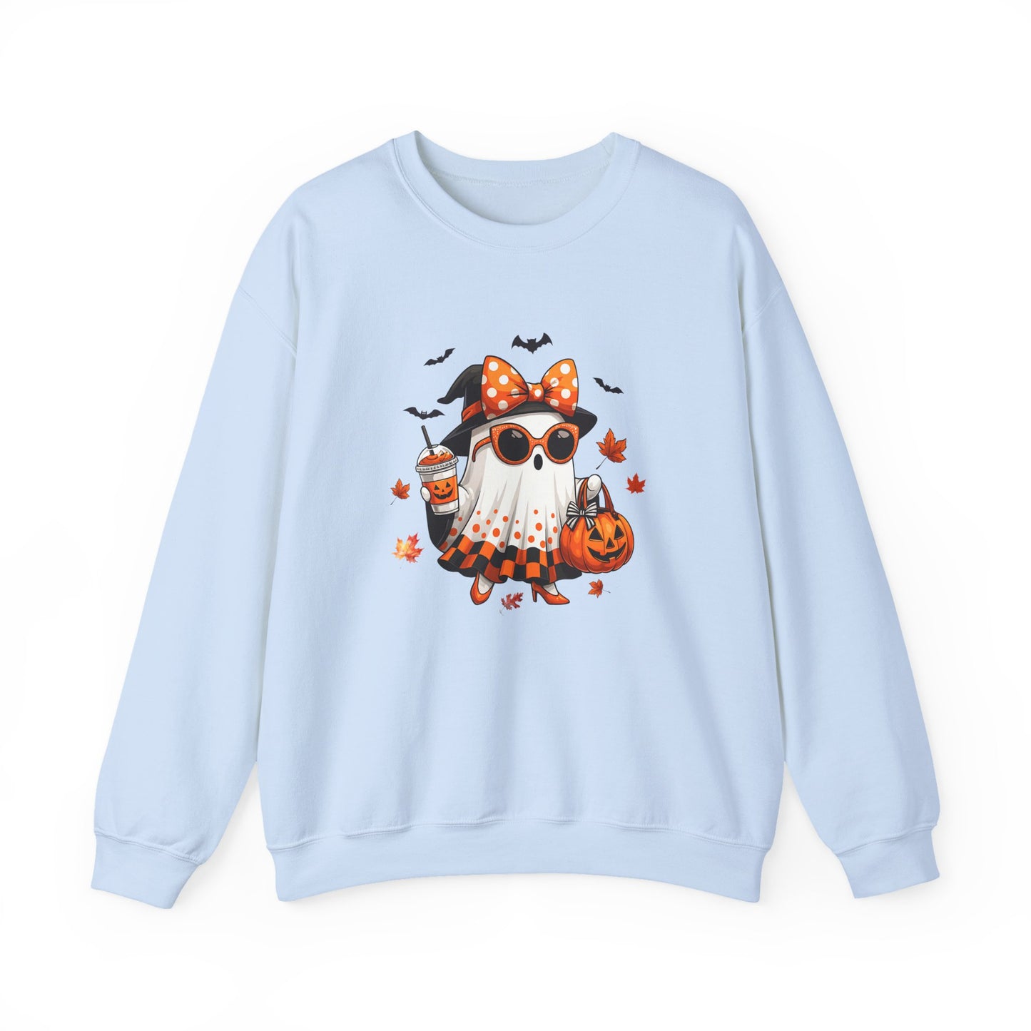 Halloween Ghost Crewneck Sweatshirt | Cute Halloween Ghost Sweatshirt | Spooky Girl Ghost Crewneck | Pumpkin Ghost Sweater | Fall Halloween Sweatshirt | Trendy Autumn Ghost Gift