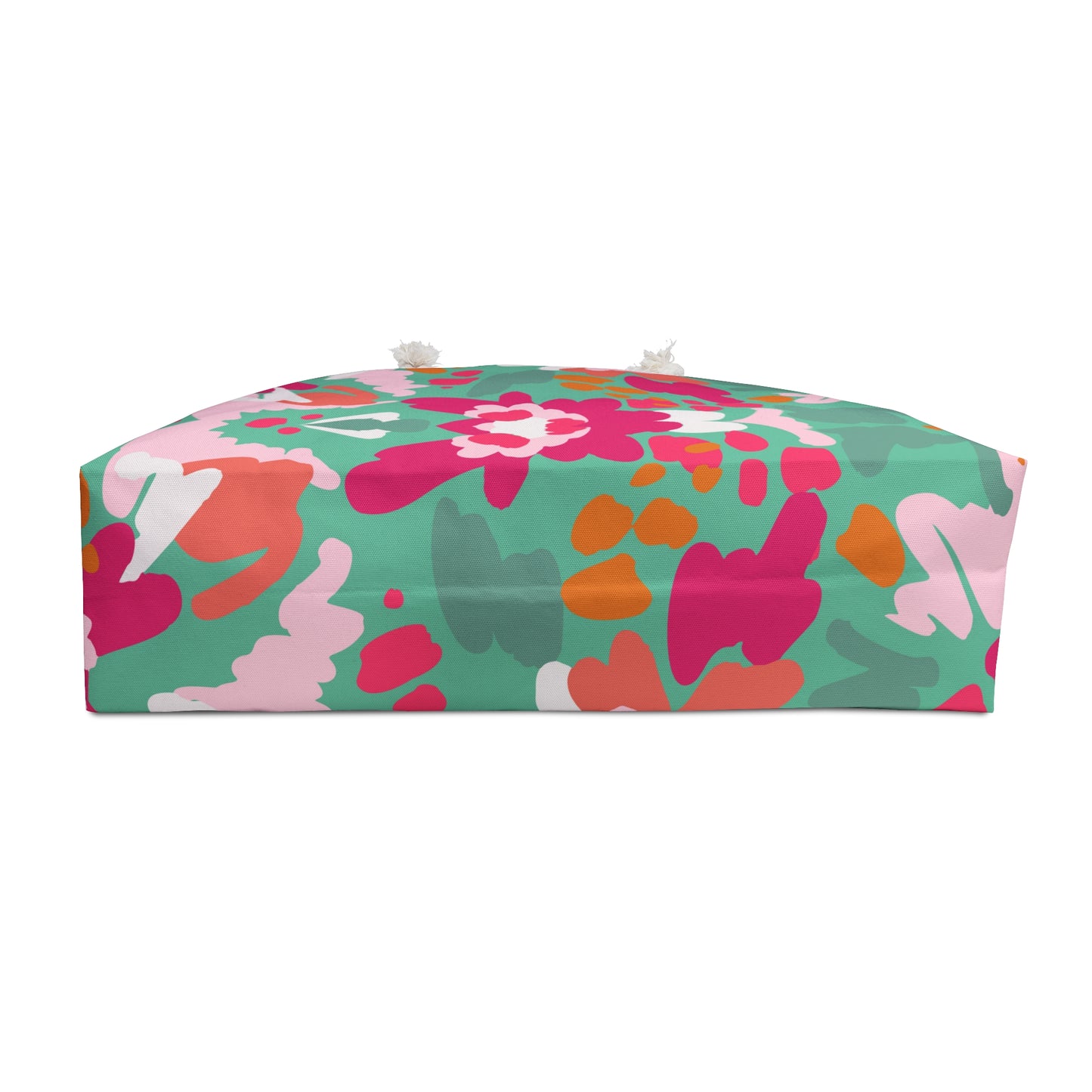 Floral Ikat Weekender Bag | Pink & Teal Patterned Travel Tote | Colorful Boho Carry-On Tote for Stylish Getaways