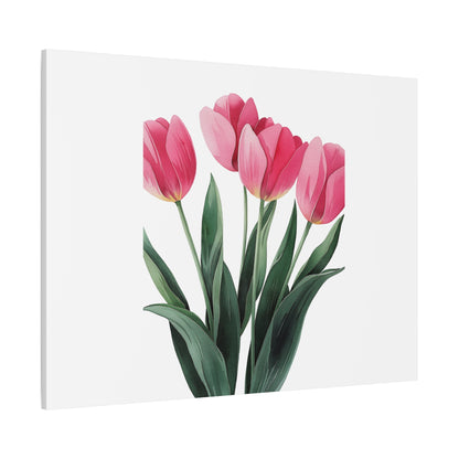 Pink Tulip Bouquet Wall Art Print | Elegant Floral Botanical Decor