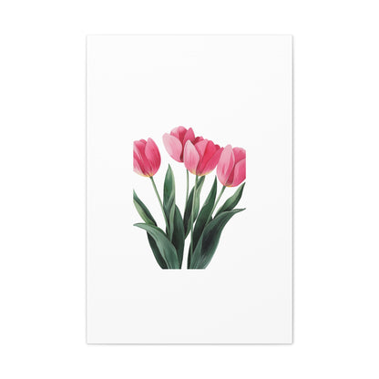Pink Tulip Bouquet Wall Art Print | Elegant Floral Botanical Decor