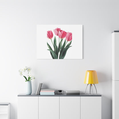 Pink Tulip Bouquet Wall Art Print | Elegant Floral Botanical Decor