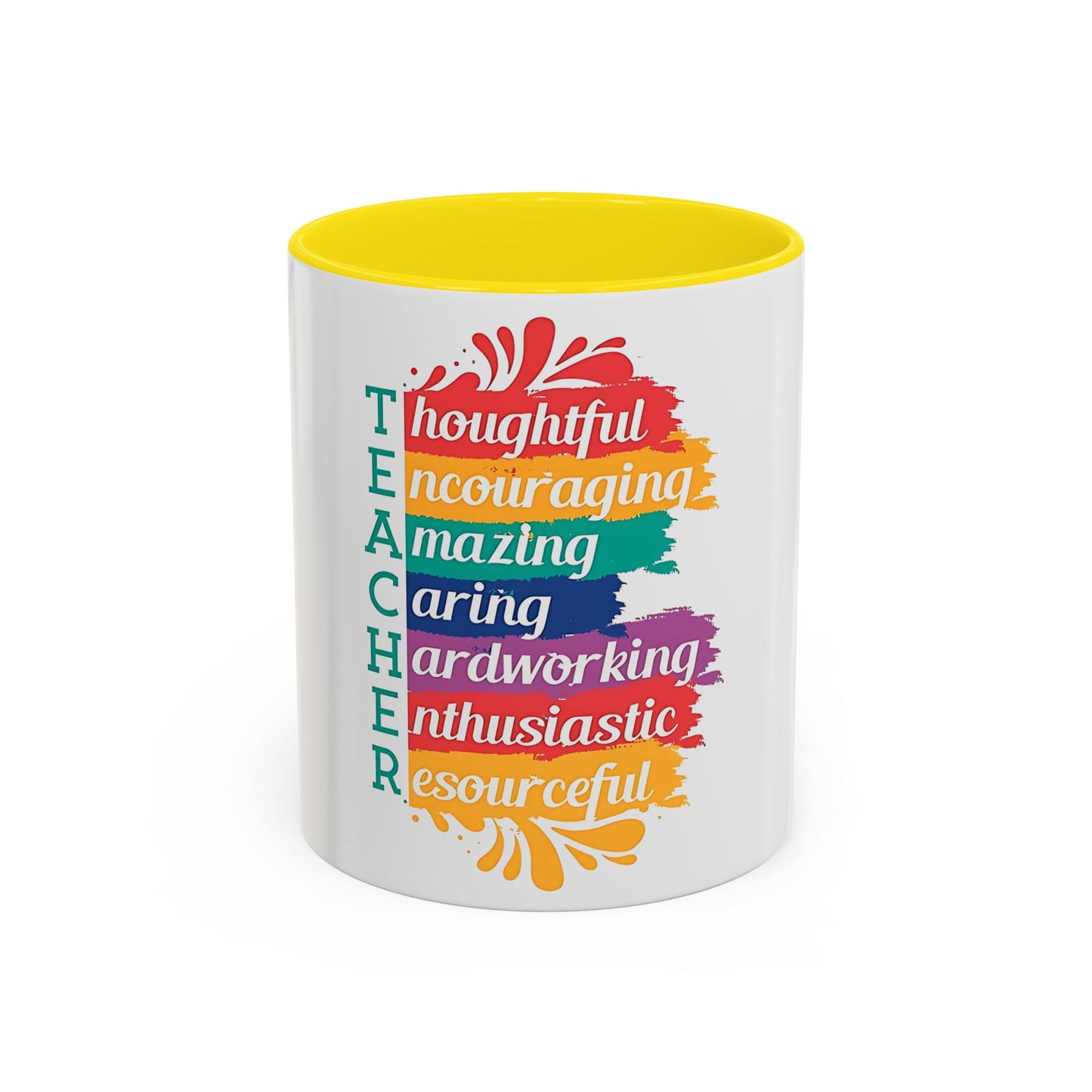 Teacher Appreciation Mug | Inspirational Teacher Gift Coffee Cup |  Classroom Desk Mug for Educators | Teacher Appreciation Coffee Mug | Colorful Acrostic |  Thoughtful | Encouraging | Amazing| 11oz...