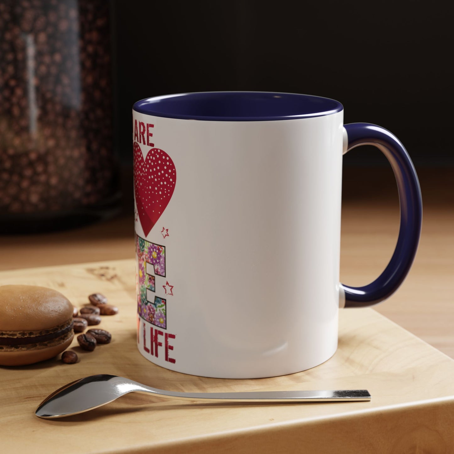 You Are the Love of My Life” Mug | Romantic Floral Coffee Cup | Cute Gift for Her, Wife, Girlfriend | Accent Coffee Mug | 11oz | 15oz)
