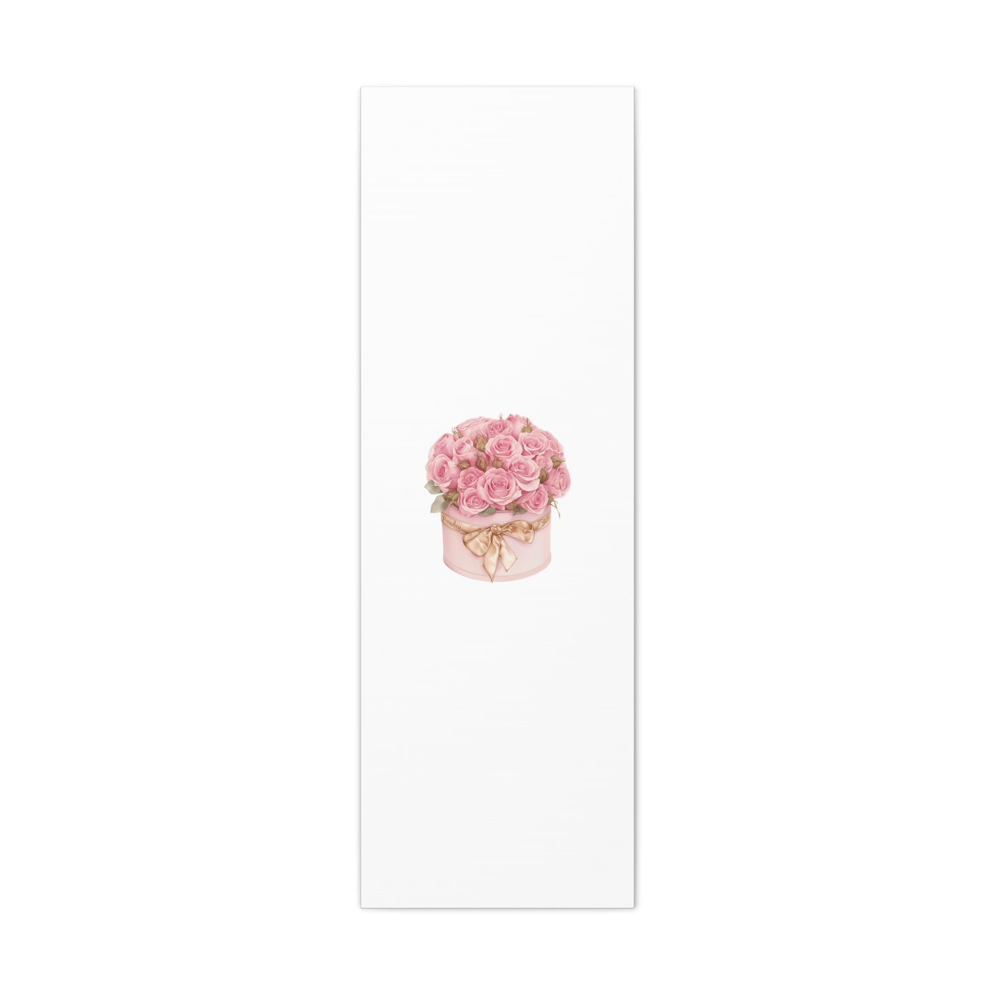 Pink Rose Bouquet Box Wall Art Print | Elegant Floral Gift Decor | Matte Canvas