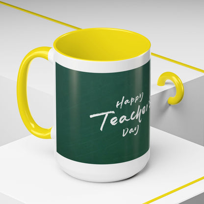 Best Teacher Ever Mug | Cute Appreciation Gift for Teachers | Thank You Gift Idea | Accent Coffee Mug | 11oz | 15oz
