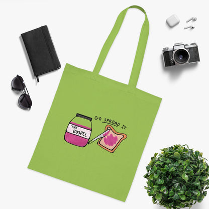 Tote Bag | Go Spread It | Go Spread The Gospel Tote Bag | Christian Canvas Tote Bag for Church | Bible Study | Everyday Use