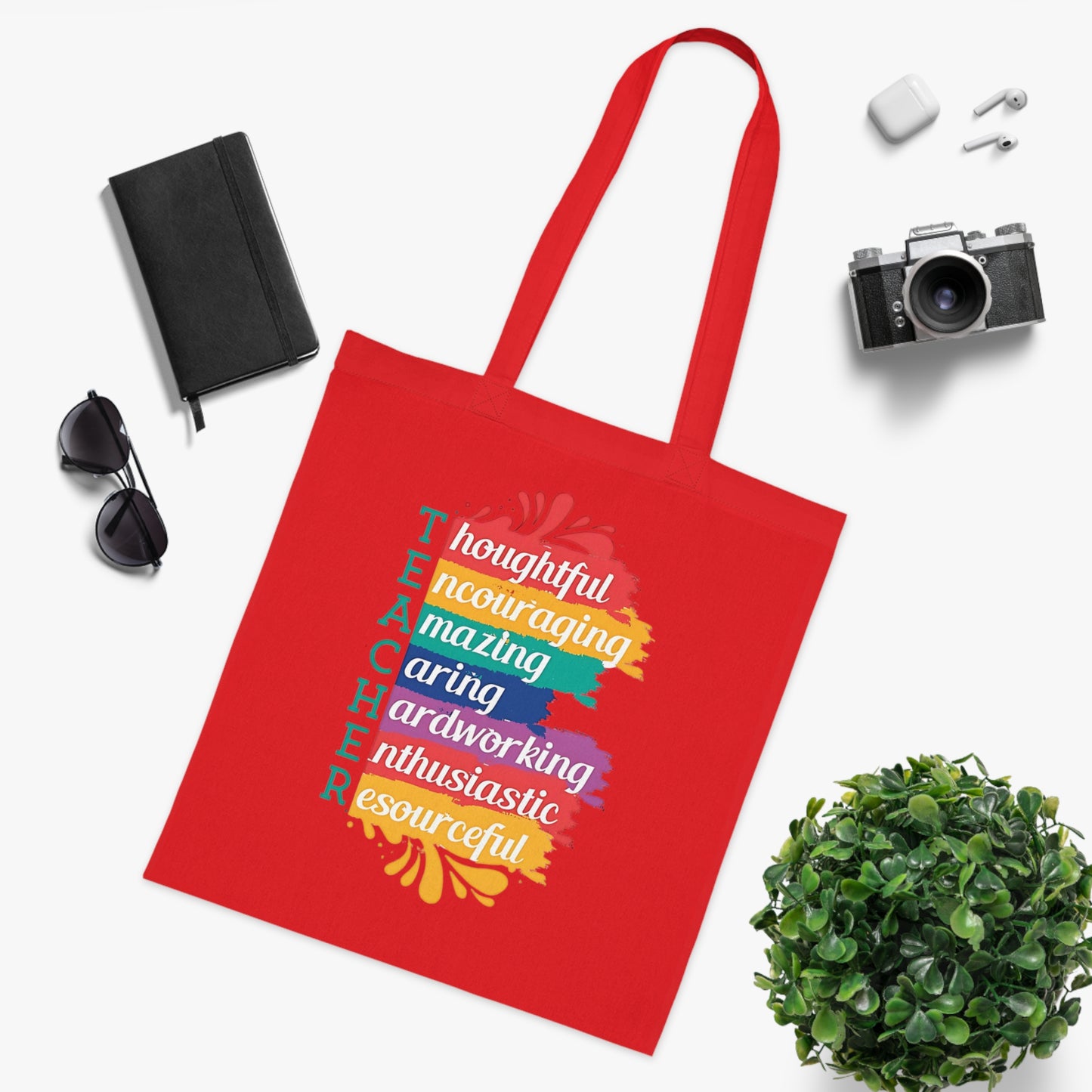 Teacher Appreciation Cotton Tote | Bag for Work | School | Everyday Use | Reusable Teacher Tote Bag |Trendy | Functional | Eco-Friendly | Carry Bag