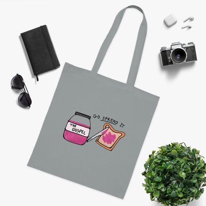 Tote Bag | Go Spread It | Go Spread The Gospel Tote Bag | Christian Canvas Tote Bag for Church | Bible Study | Everyday Use
