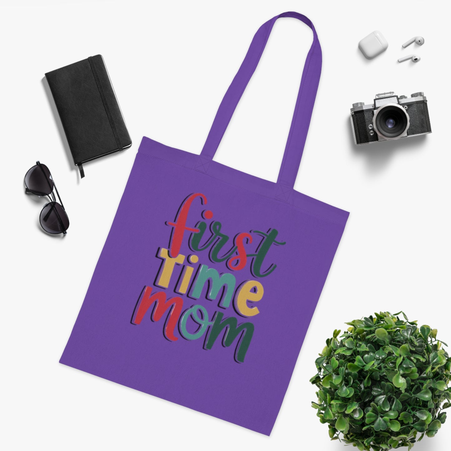First Time Mom Cotton Tote Bag | Cute New Mom Gift  |Pregnancy gift | First time mama | Soft aesthetic mom tote |Trendy mom tote |  Postpartum gift & Mother’s Day