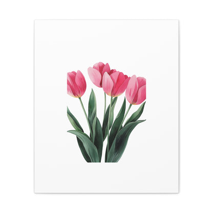 Pink Tulip Bouquet Wall Art Print | Elegant Floral Botanical Decor