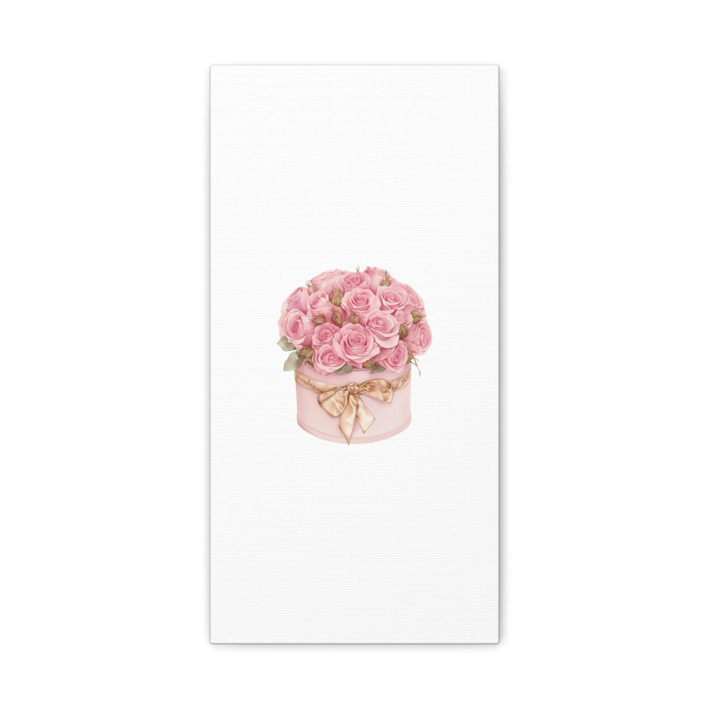 Pink Rose Bouquet Box Wall Art Print | Elegant Floral Gift Decor | Matte Canvas