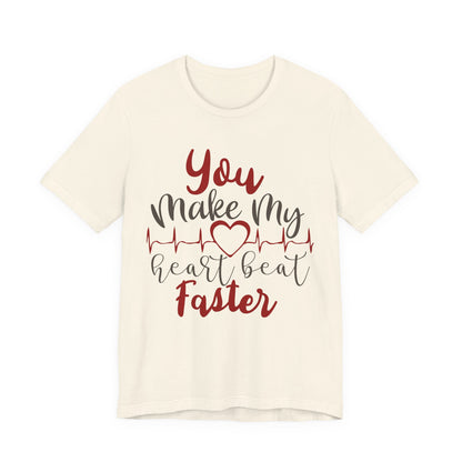 Romantic Heartbeat Graphic T-Shirt | Trendy Romantic Tee | Summer Cute Graphic Tee | Valentine’s Day Gift | Love Quote Shirt