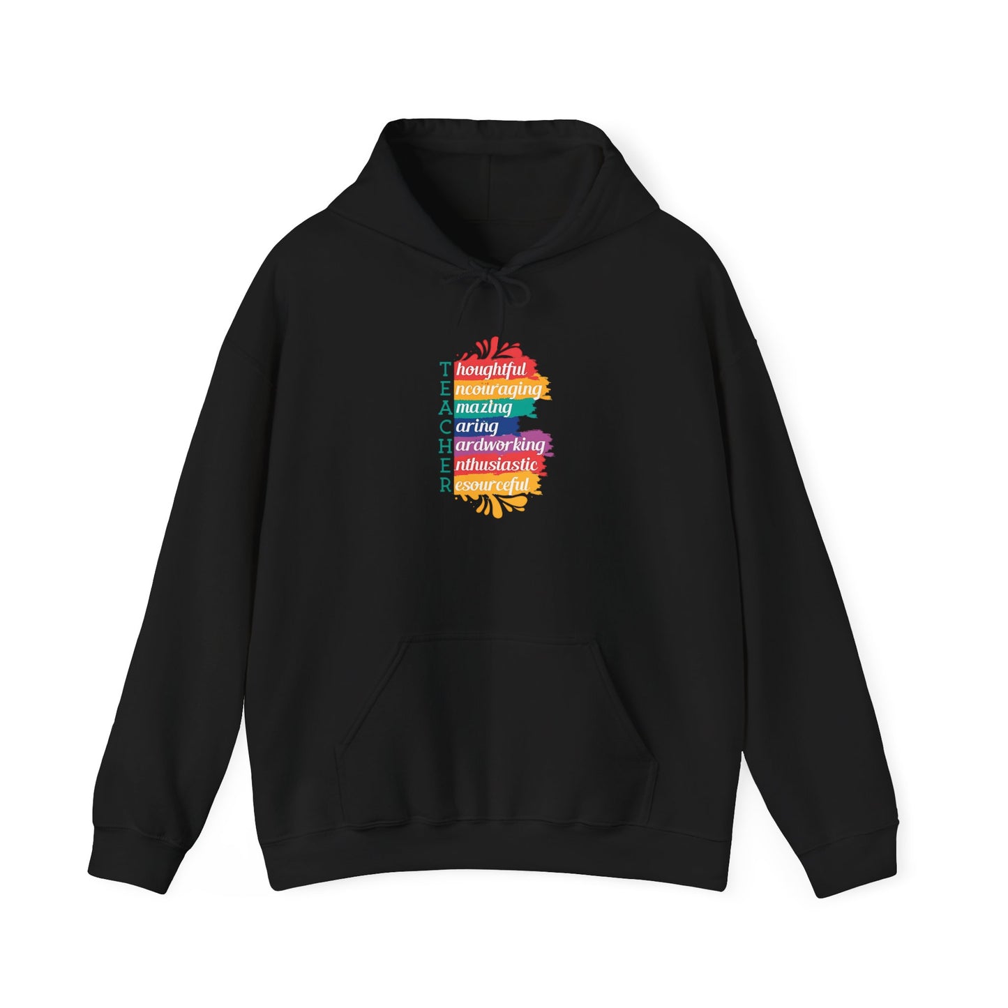 Teacher Appreciation Hoodie |  Inspirational Teacher Gift Sweatshirt | Colorful Graphic Hoodie for Educators | Librarian Rainbow Acrostic Hoodie | Proud Book Lover Sweatshirt