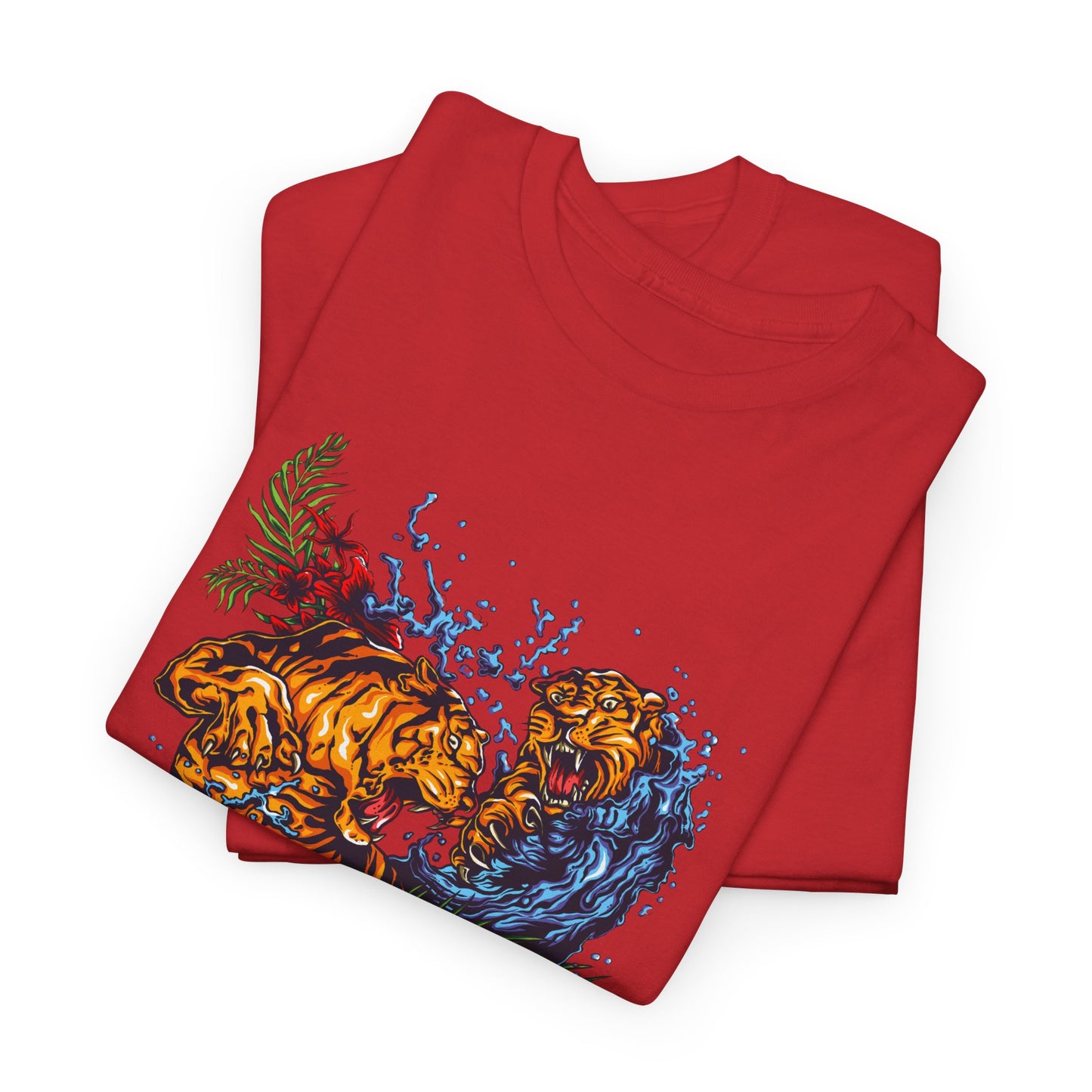 Savage Tiger Floral Graphic Tee  | Bold Streetwear Animal Print Tee | Tiger & Rose Graphic Tee | Bold Floral Ninja Tiger T-Shirt