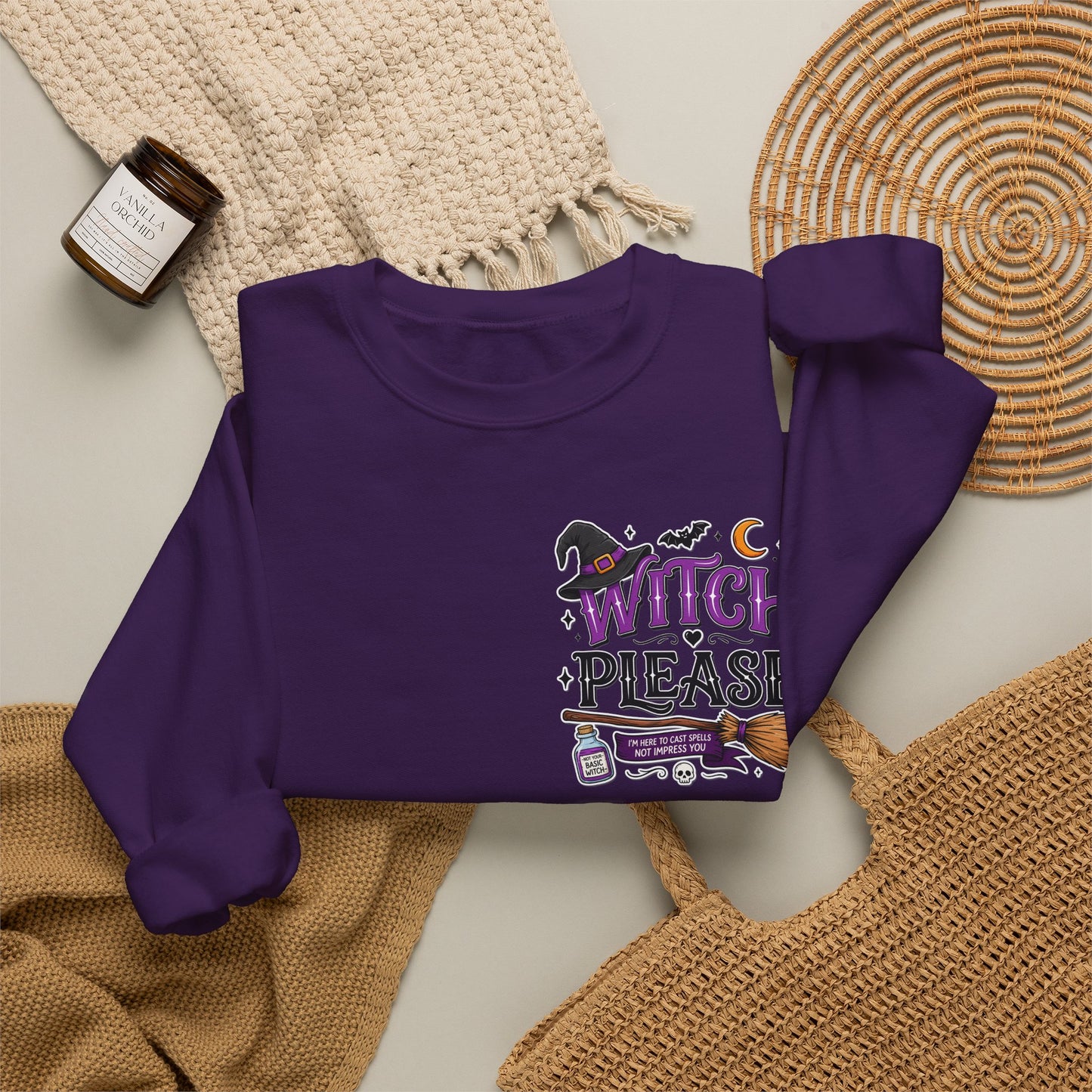 Witch Halloween | Ghost Sweatshirt | Autumn Sweatshirt | Fall Sweatshirt | Trendy Sweatshirt | Unisex Sweatshirt | Oversized Sweatshirt