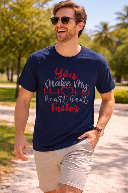 Romantic Heartbeat Graphic T-Shirt | Trendy Romantic Tee | Summer Cute Graphic Tee | Valentine’s Day Gift | Love Quote Shirt