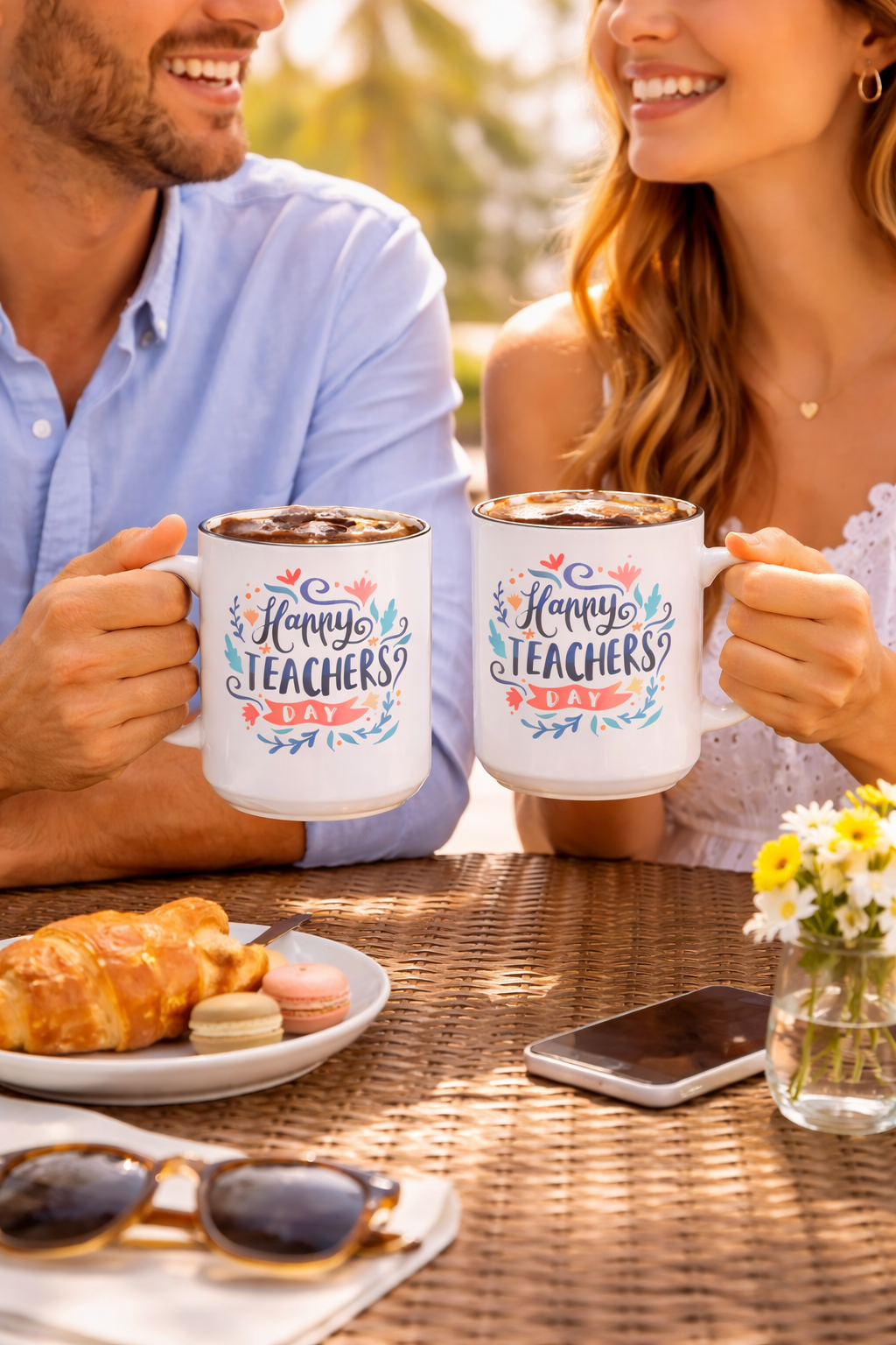 Happy Teachers Day Mug | Teacher Appreciation Coffee Cup | Gift for Teachers | Cute Floral Ceramic Mug | Happy Teachers Day Coffee Mug | Floral Teacher Appreciation Gift 11oz | 15oz