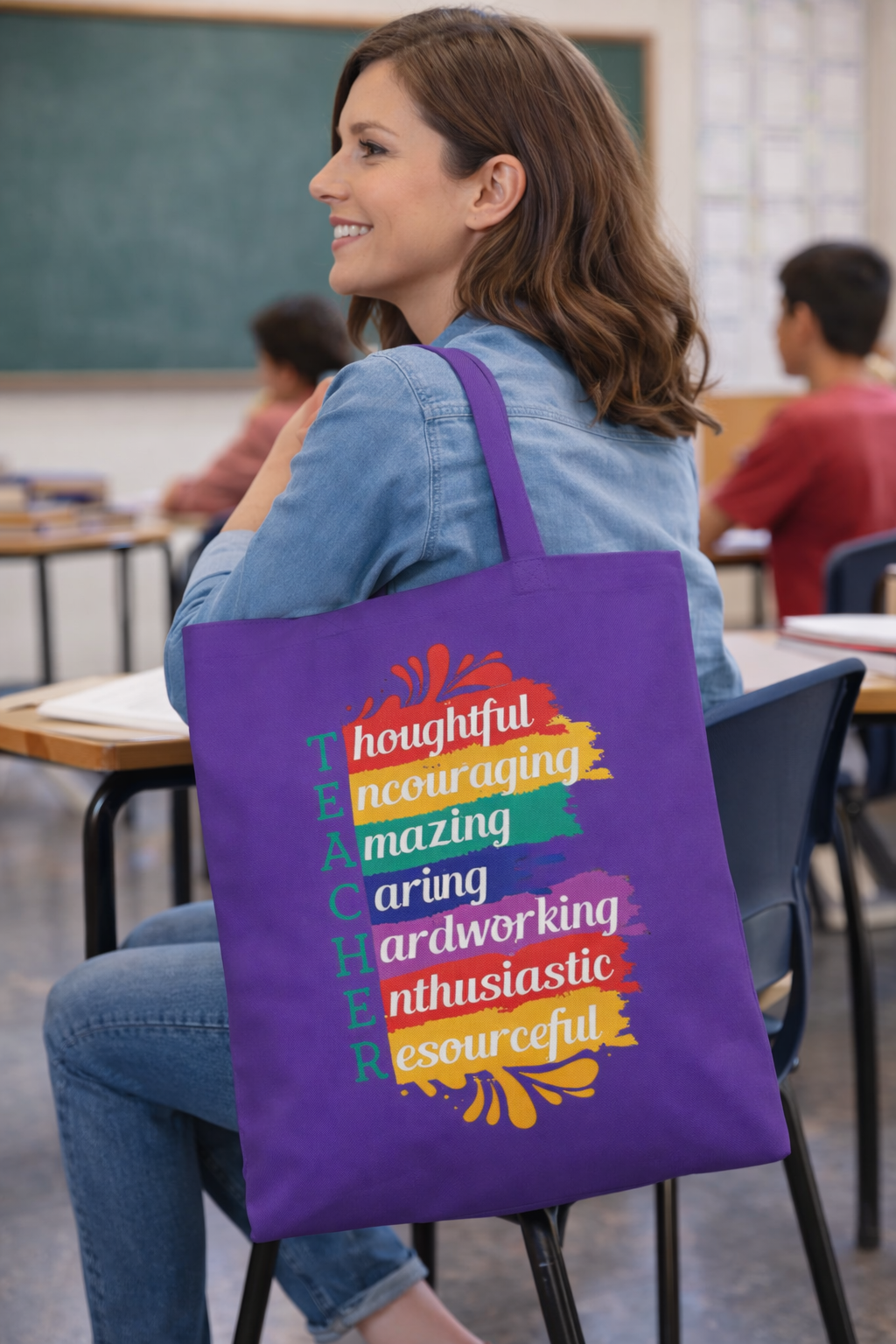 Teacher Appreciation Cotton Tote | Bag for Work | School | Everyday Use | Reusable Teacher Tote Bag |Trendy | Functional | Eco-Friendly | Carry Bag