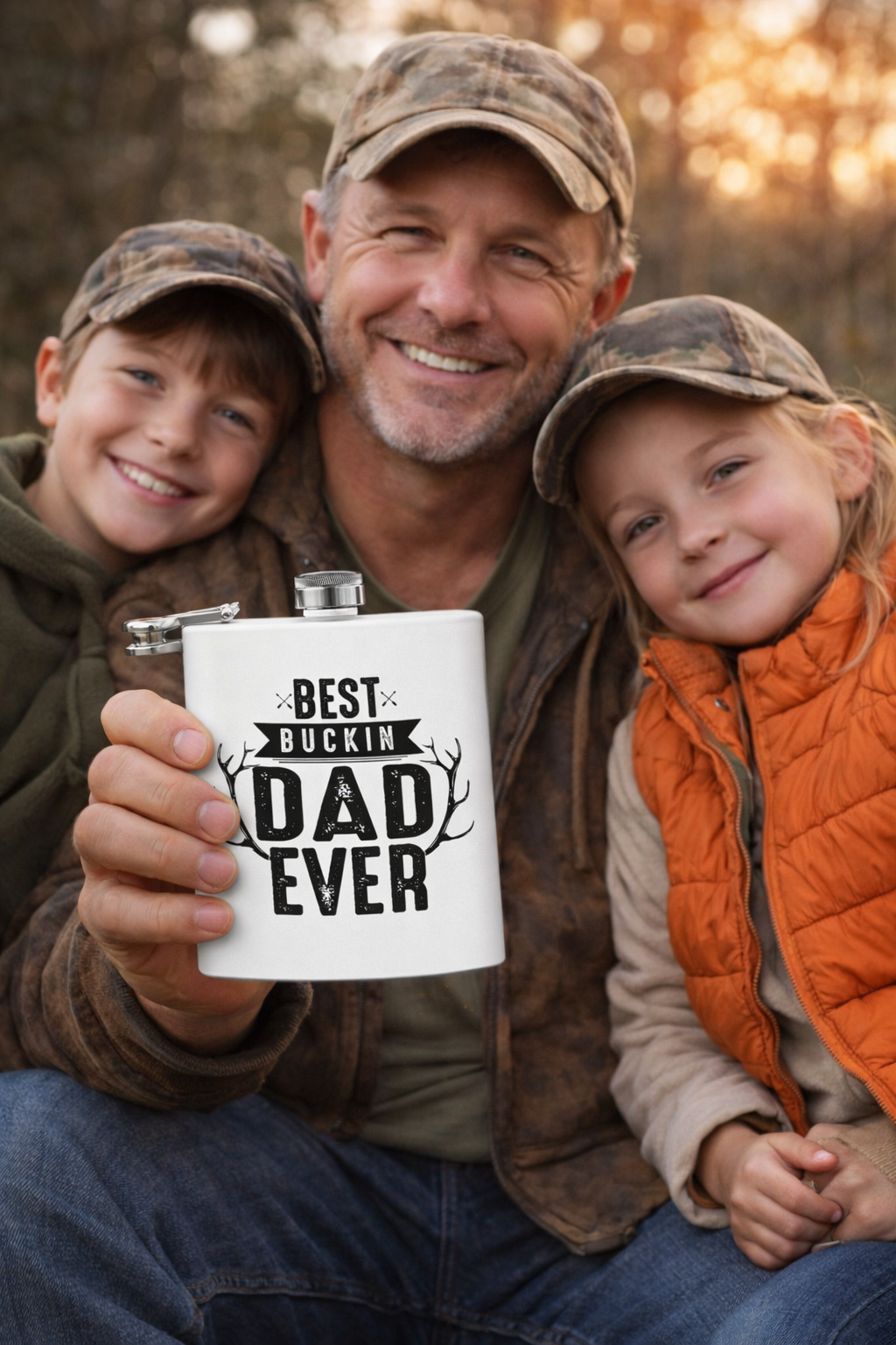 Best Buckin Dad Ever Stainless Steel Flask |  6oz Fathers Day Gift | 6 oz | Best Buckin Dad Ever Flask | Funny Father’s Day Gift | Stainless Steel Hip Flask for Dad
