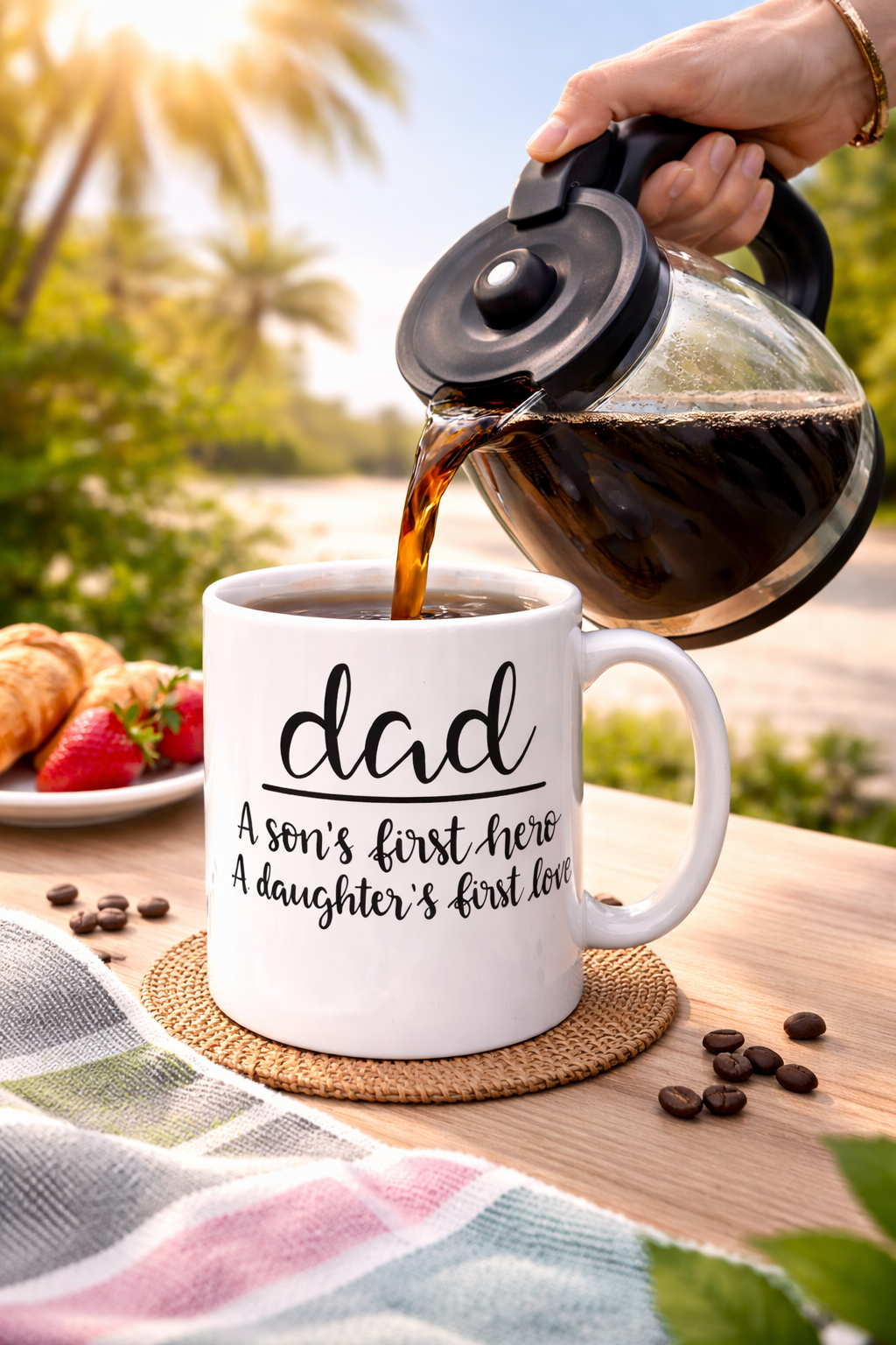 Dad Mug  | A Son’s First Hero | A Daughter’s First Love | Ceramic Coffee Cup 11oz | 15oz  | Father’s Day Gift |Meaningful Gift for Dad Coffee Cup