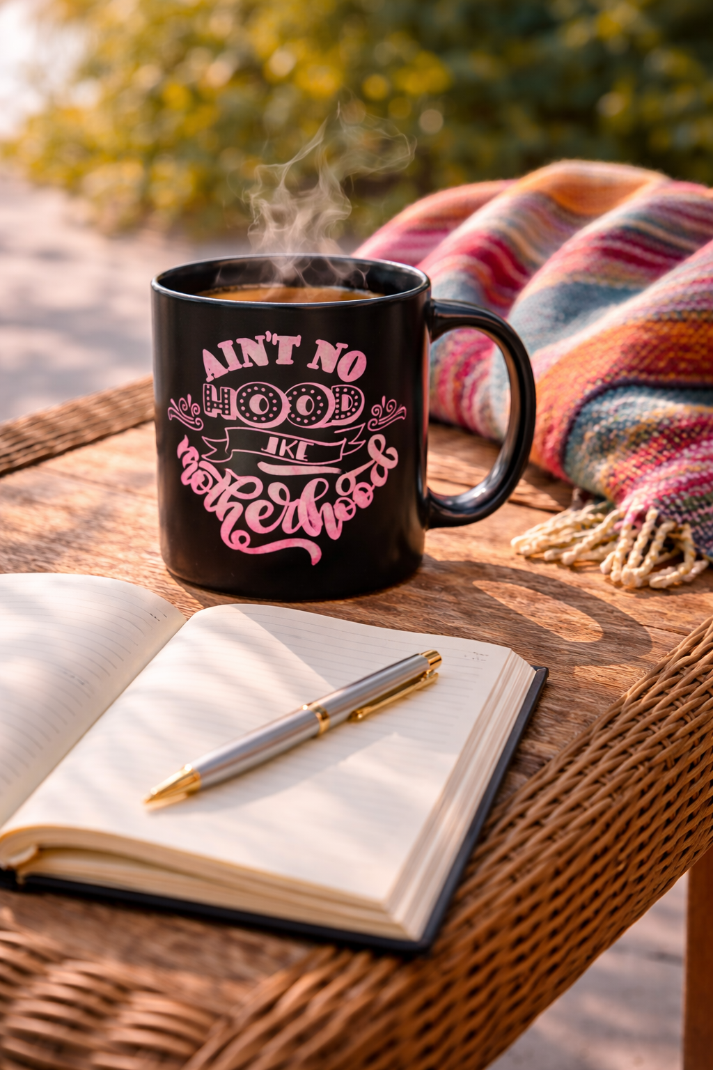 Ain’t No Hood Like Motherhood Mug | Stylish Mom Coffee Cup | Trendy Black Mug  | Gift for Moms | Black Mug  | 11oz | 15oz | Mother's Day