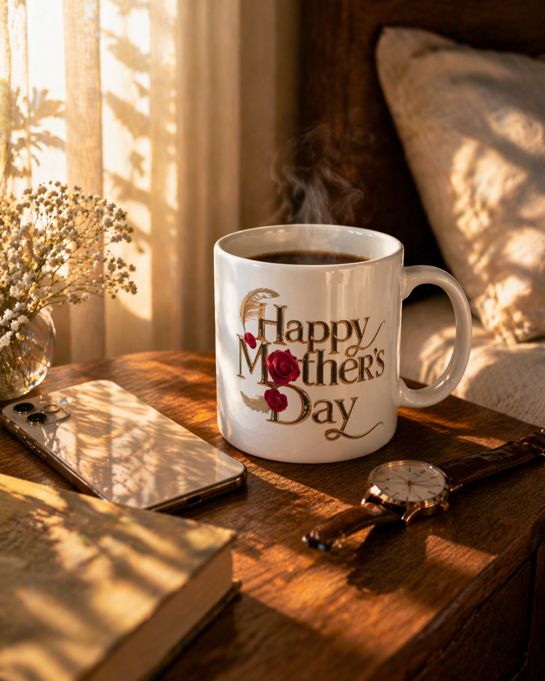 Happy Mother’s Day Mug Gift | Floral Ceramic Coffee Cup for Mum | Garden Relaxation Gift Idea for Mom | Ceramic Mug  | 11oz | 15oz