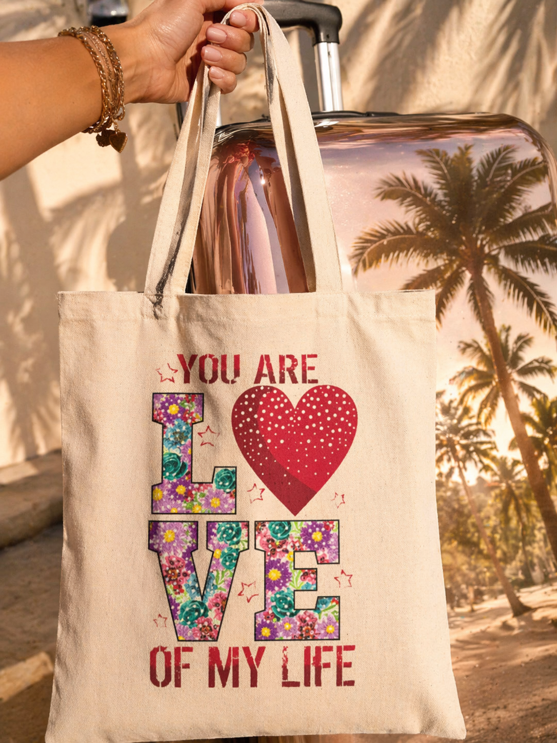 Cotton Canvas Tote Bag | You Are The Love Of My Life Tote Bag | Romantic Canvas Tote Bag for Travel | Everyday Use | Gift