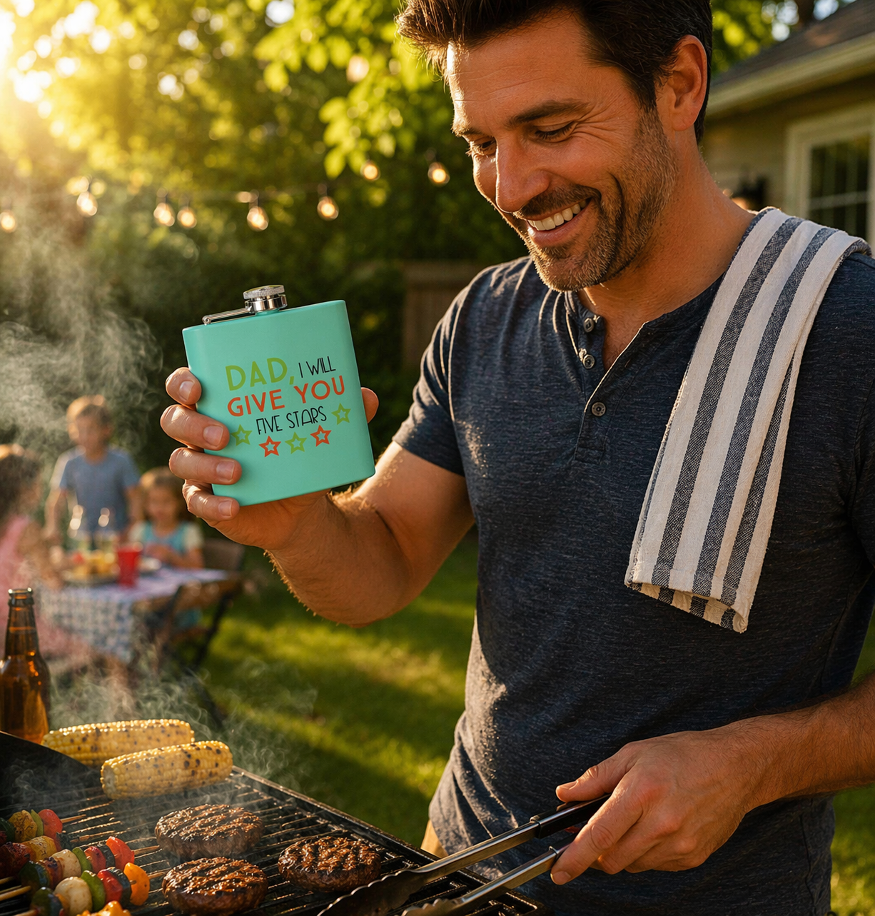 Funny Gift for Dad | Father’s Day Hip Flask | Dad Gift for Husband | Grandpa | New Dad Flask  I Stainless Steel 6oz | Gift Flask