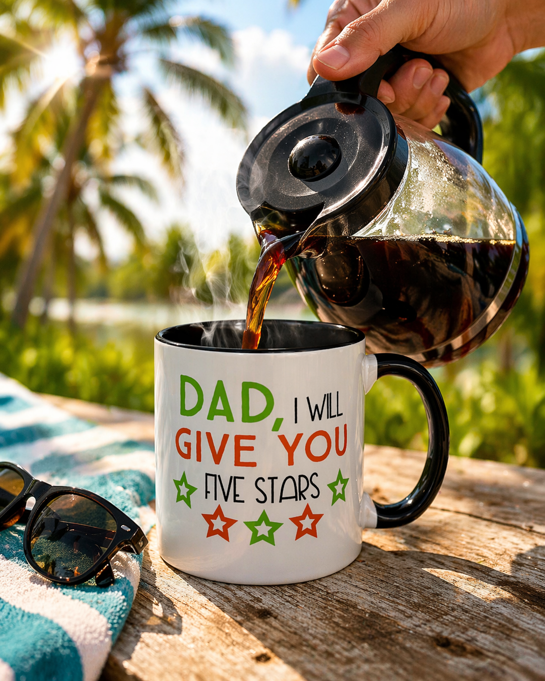 Coffee Cup | Dad I Will Give You Five Stars Mug | Funny Dad Gift | Father’s Day Mug | Cute Gift for Dad from Kids | Dad Coffee Mug
